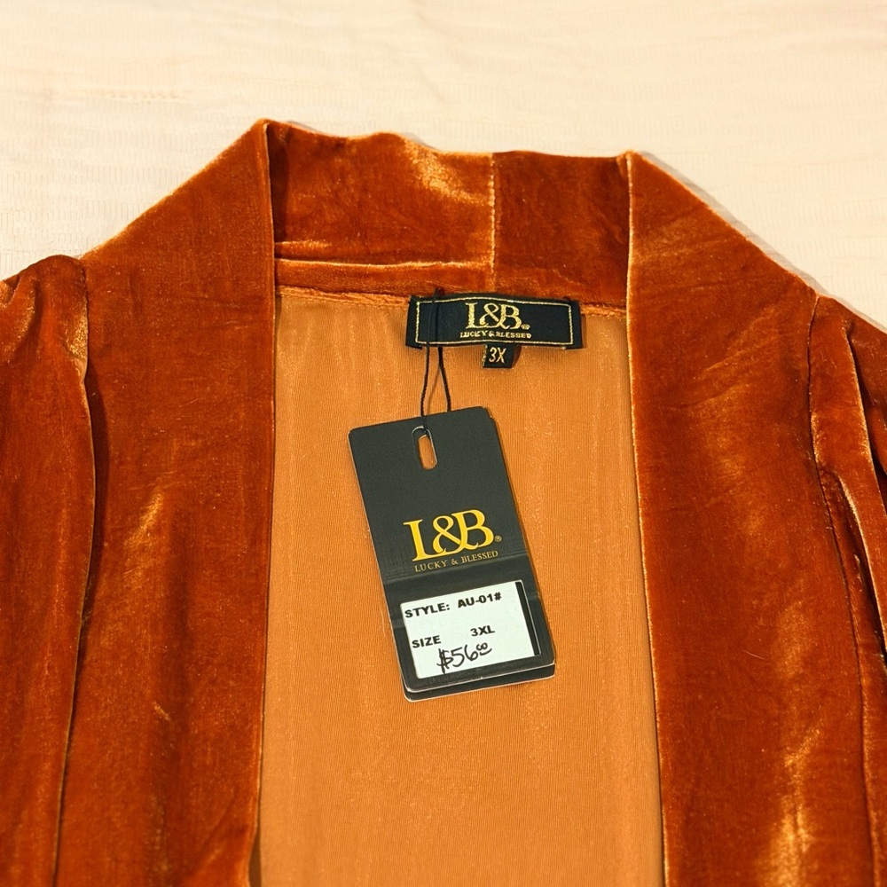 I&B Women's Velvet Blazer in Rich Orange